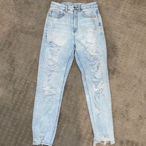 Women’s curvy mom jeans.